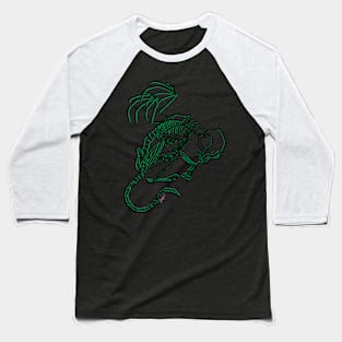 Green cat skeleton Baseball T-Shirt